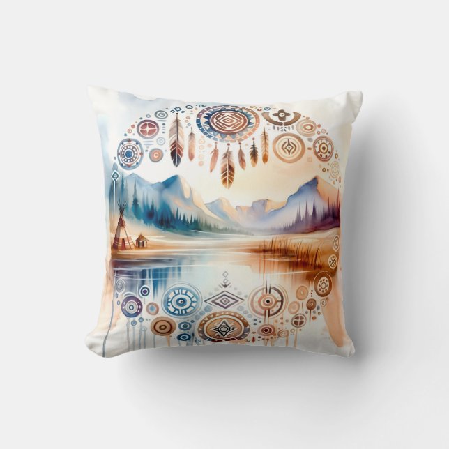 Native American Heritage Month Throw Pillow (Front)