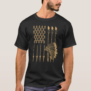 Native American Heritage Month USA Flag Pride Head T-Shirt