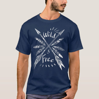 Native American Heritage Wild And Free Feather Arr T-Shirt