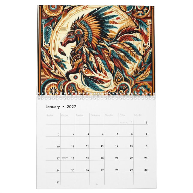 Native American Horse Calendar (Jan 2027)