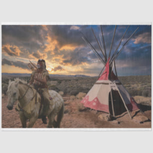 Native American Horseback Tipi Decoupage Tissue Paper