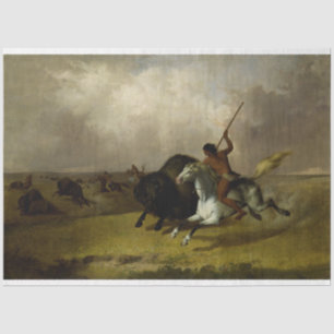 Native American Hunting Buffalo Decoupage Tissue Paper