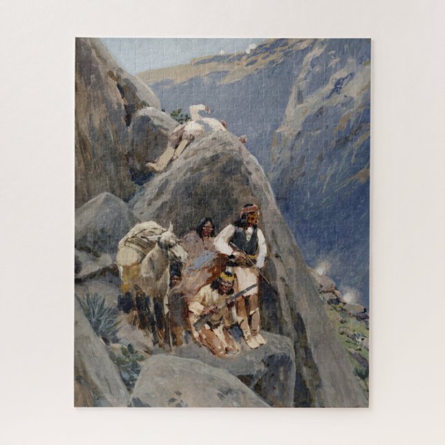 Native American Icons: Apache Warriors, US Cavalry Jigsaw Puzzle (Vertical)