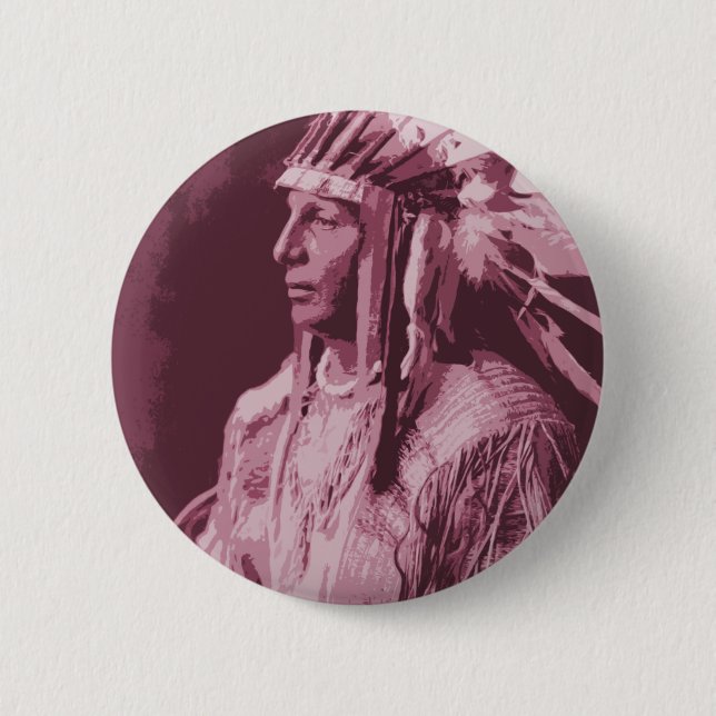 Native American Indian 2 Inch Round Button (Front)