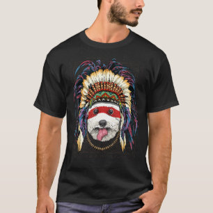 Native American Indian Bichon Frise Dog Indigenous T-Shirt