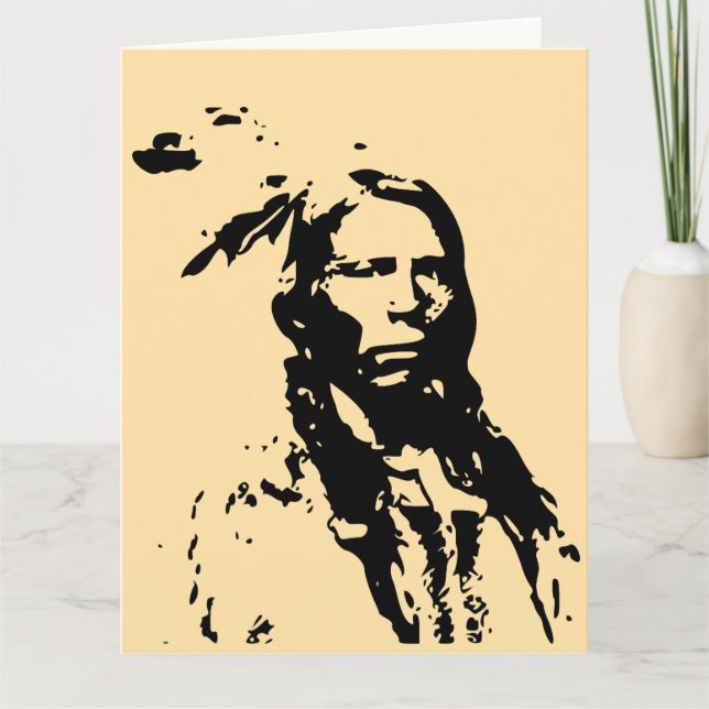 NATIVE AMERICAN INDIAN BLANK GREETING CARD (Front)