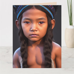 NATIVE AMERICAN INDIAN BOY ART BIRTHDAY CARDS