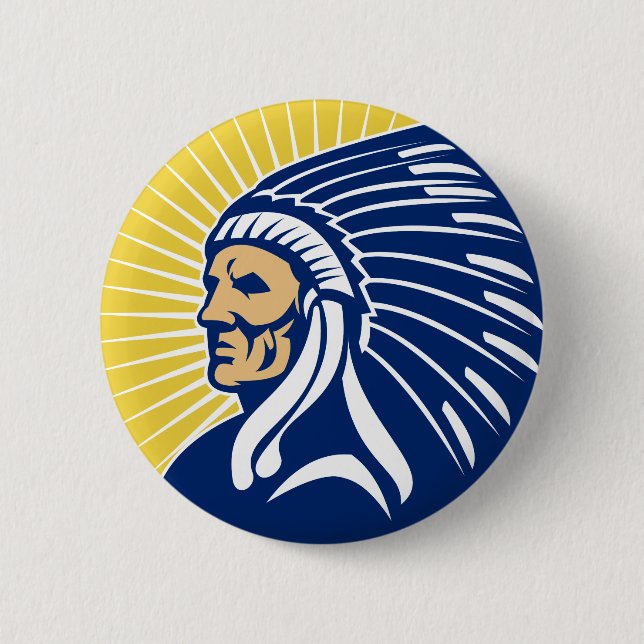 Native American Indian chief 2 Inch Round Button (Front)