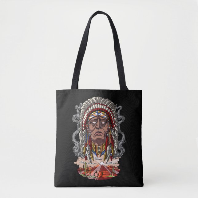 Native American Indian Chief Headdress Tote Bag (Front)