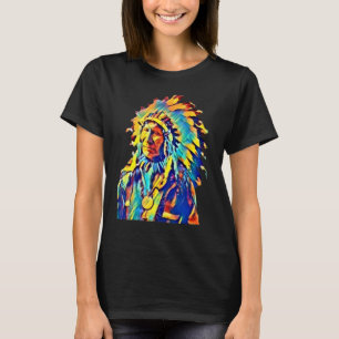 Native American Indian Chief Red Cloud Colorful T-Shirt