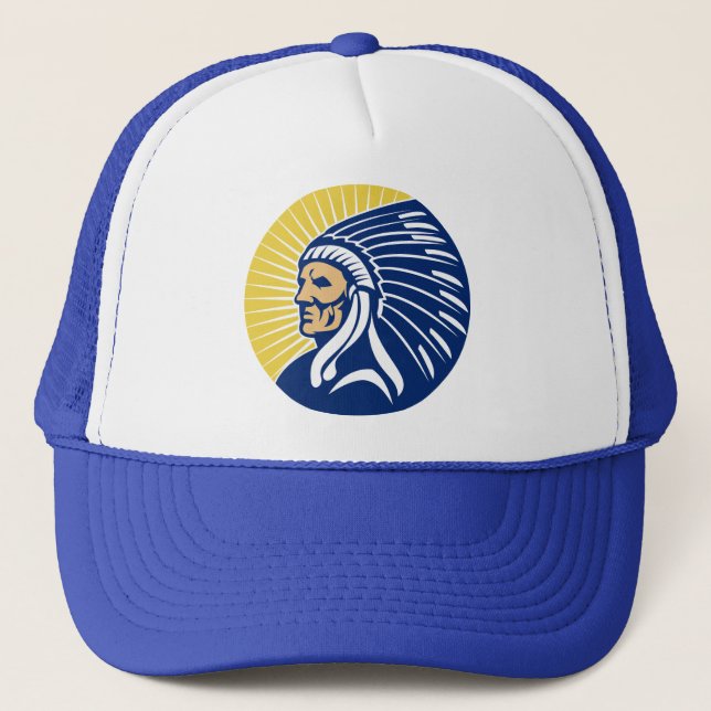 Native American Indian chief Trucker Hat (Front)