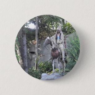 Native American Indian Chief with Horse image 2 Inch Round Button