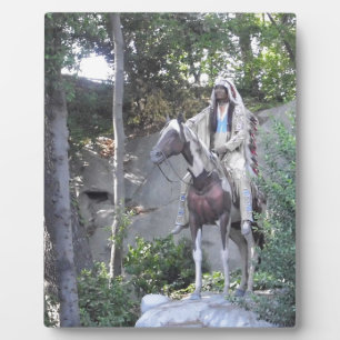 Native American Indian Chief with Horse Plaque