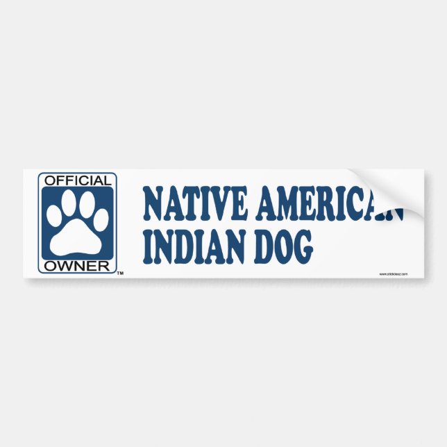 Native American Indian Dog Blue Bumper Sticker (Front)