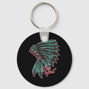 Native American Indian Free Spirit Awesome Hallowe Keychain