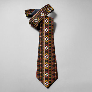 Native American Indian Geometric Pattern Tie