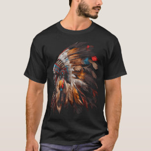 Native American Indian Headdress Graphic Tees Men