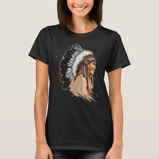 Native American Indian Headdress T-Shirt (Front)