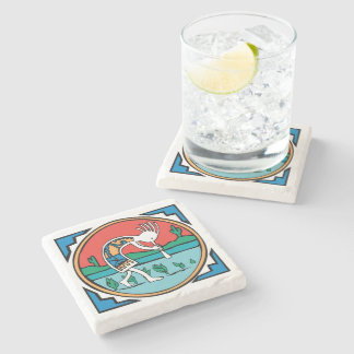 Native American Indian Kokopelli Stone Coaster