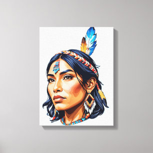 Native American Indian Lady Canvas Print