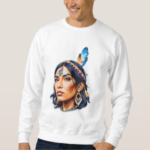 Native American Indian Lady Sweatshirt