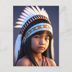 NATIVE AMERICAN INDIAN LITTLE BOY ART Postcards