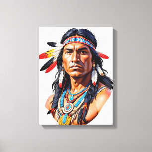 Native American Indian Man Canvas Print