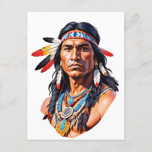 Native American Indian Man Postcard