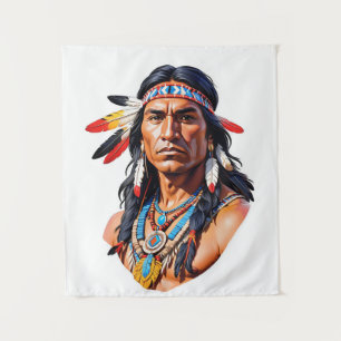Native American Indian Man Tapestry
