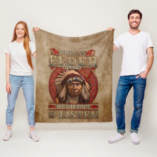 Native American Indian Pattern 011 Fleece Blanket