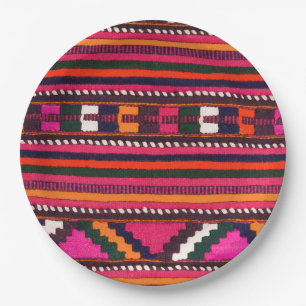Native American Indian pink texture design Paper Plate