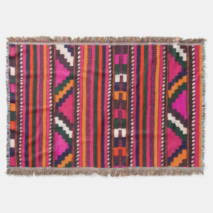 Native American Indian pink texture design Throw Blanket