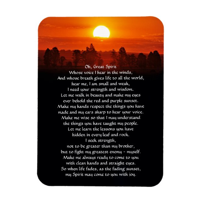 Native American Indian Prayer Magnet (Vertical)