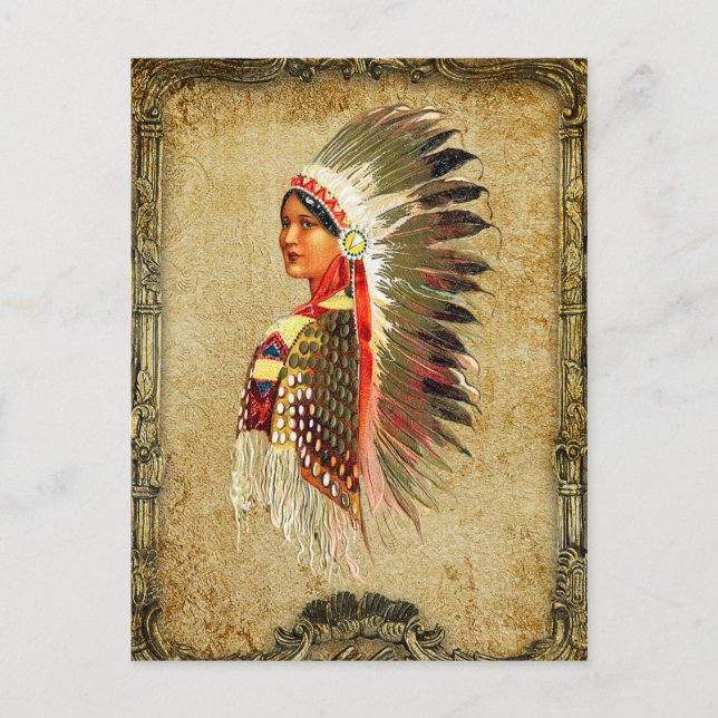 Native American Indian Princess Postcard (Front)