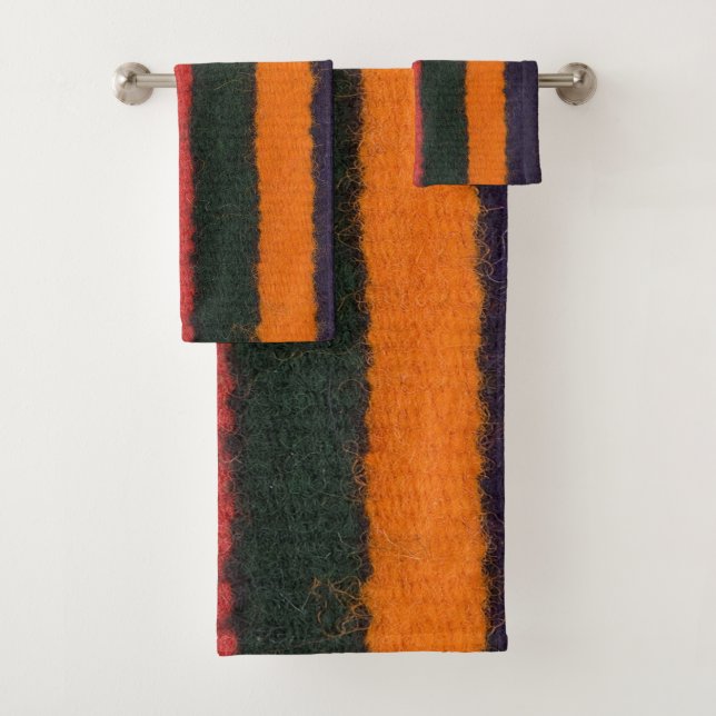 Native American Indian rainbow colour Bath Towel Set (Insitu)