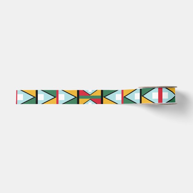 native american indian traditional textile motifs  grosgrain ribbon (Front)