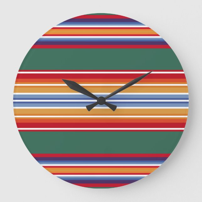 native american indian traditional textile motifs  large clock (Front)