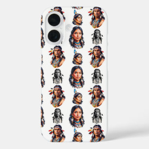 Native American Indian Tribe Pattern Design  iPhone 16 Case