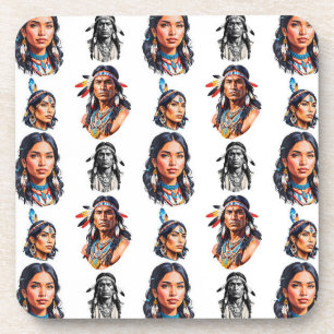 Native American Indian Tribe Pattern Design Coaster