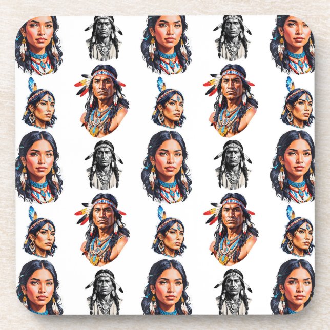 Native American Indian Tribe Pattern Design  Coaster (Front)