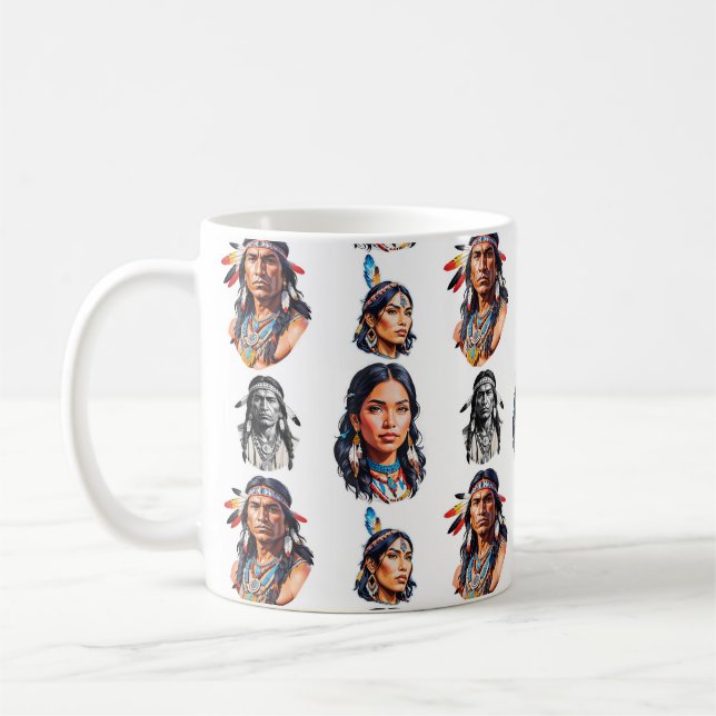 Native American Indian Tribe Pattern Design  Coffee Mug (Left)
