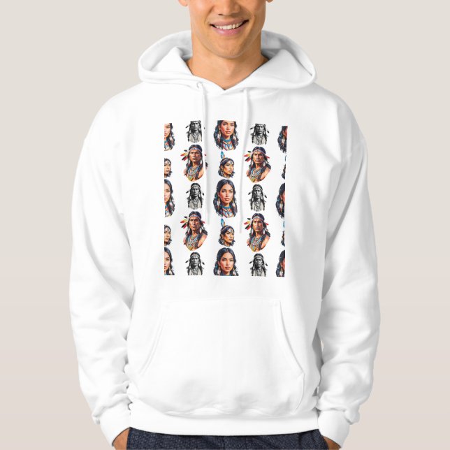 Native American Indian Tribe Pattern Design  Hoodie (Front)