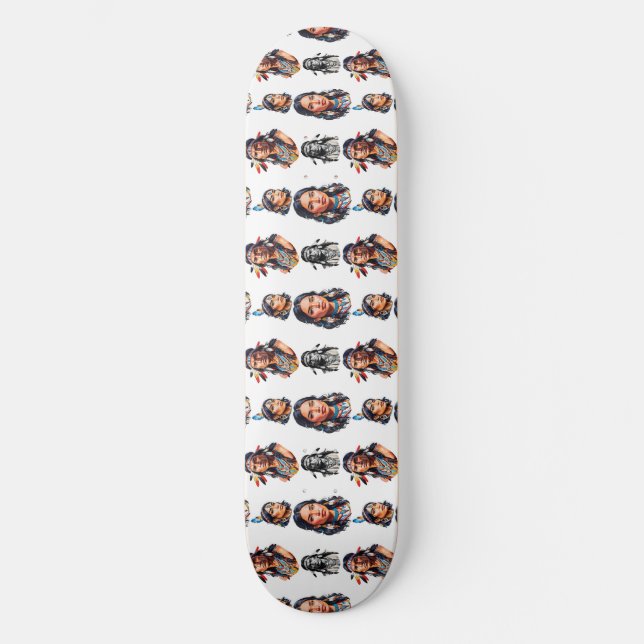 Native American Indian Tribe Pattern Design  Skateboard (Front)