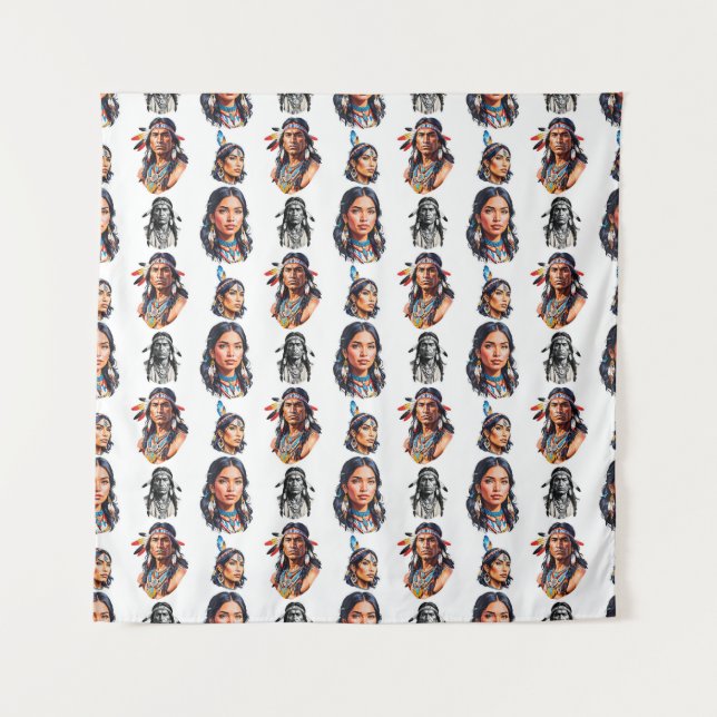 Native American Indian Tribe Pattern Design  Tapestry (Front)
