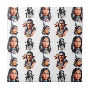 Native American Indian Tribe Pattern Design  Tile