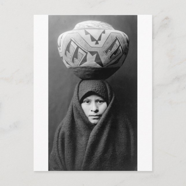Native American Indian Vintage Portrait Postcard (Front)