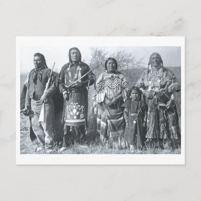 Native American Indian Vintage Portrait Postcard (Front)