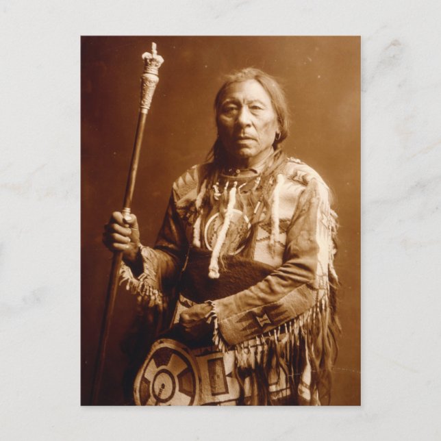 Native American Indian Vintage Portrait Postcard (Front)