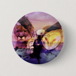 Native American Indian Warrior 2 Inch Round Button