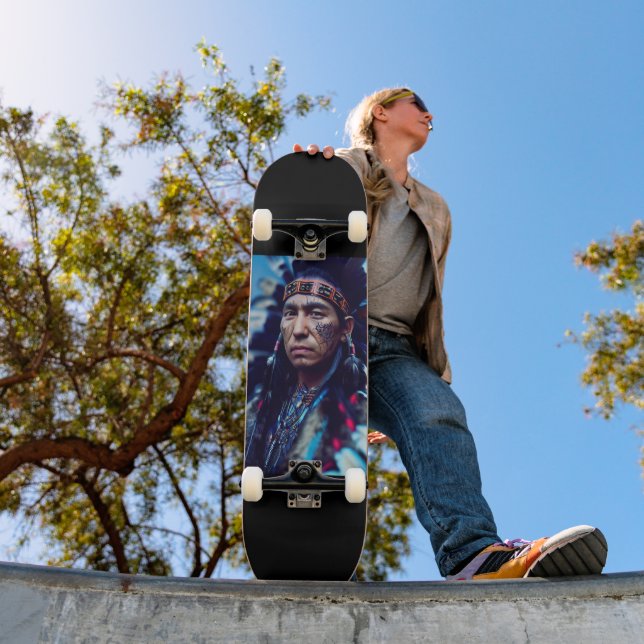NATIVE AMERICAN INDIAN WARRIOR SKATEBOARD DECK (Outdoor 1)